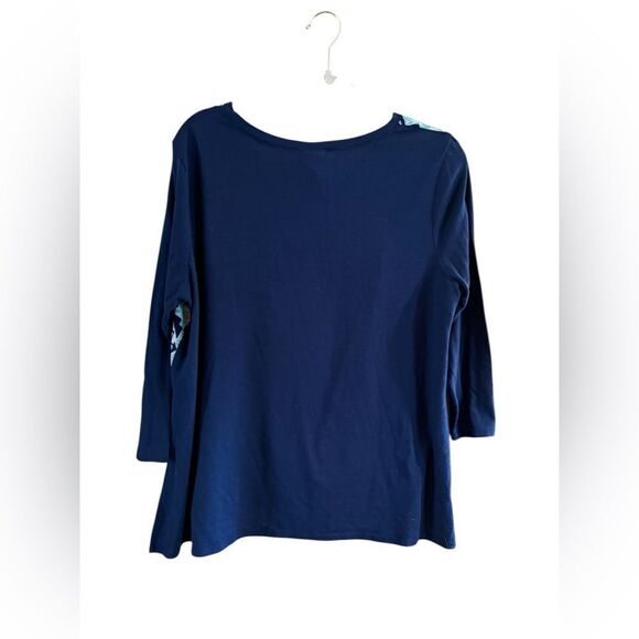 Ruby Rd Petite Extra Large Blue Geometric Blouse - Picture 3 of 5